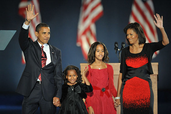 Picture of Obama family when Obama was elected.