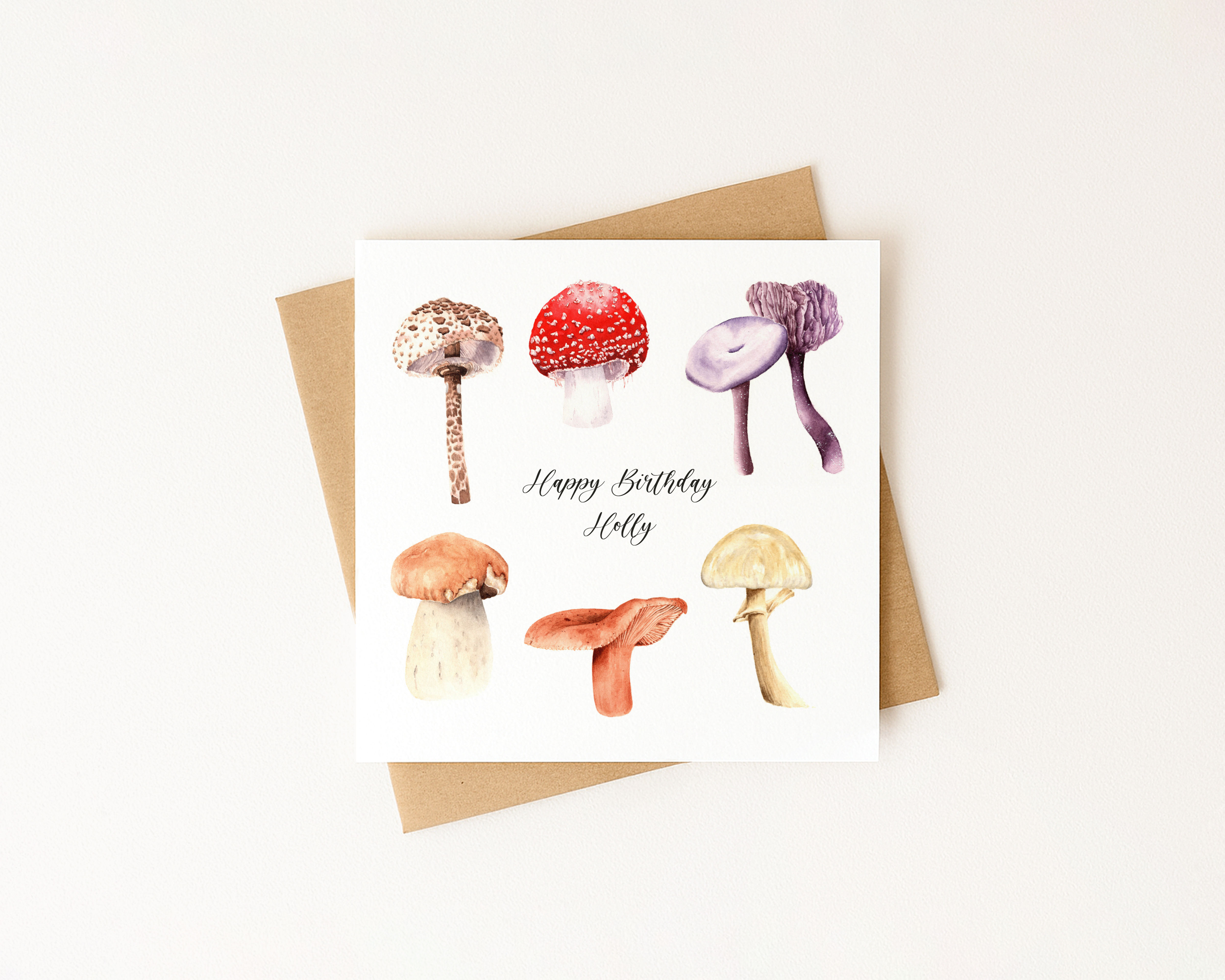 Personalised British Toadstools Greeting Card