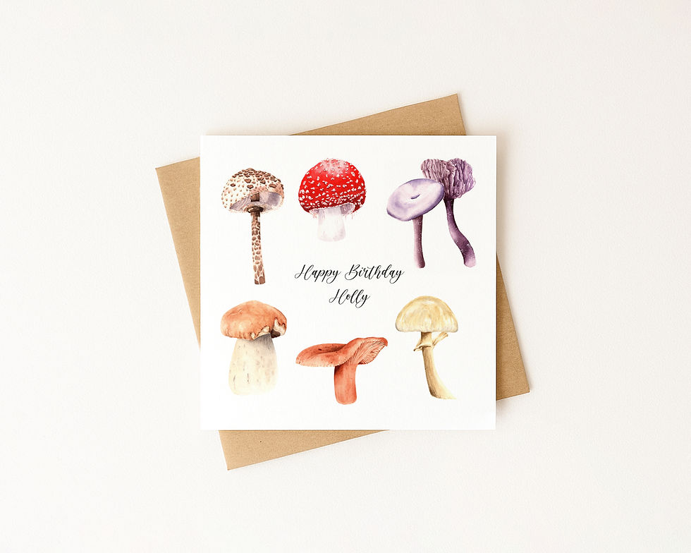 Thumbnail: Personalised British Toadstools Greeting Card