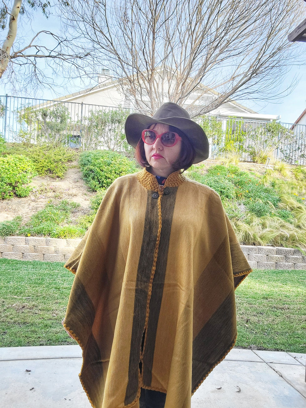 Thumbnail: Luxurious  golden yellow alpaca  cape from Ecuador mountain