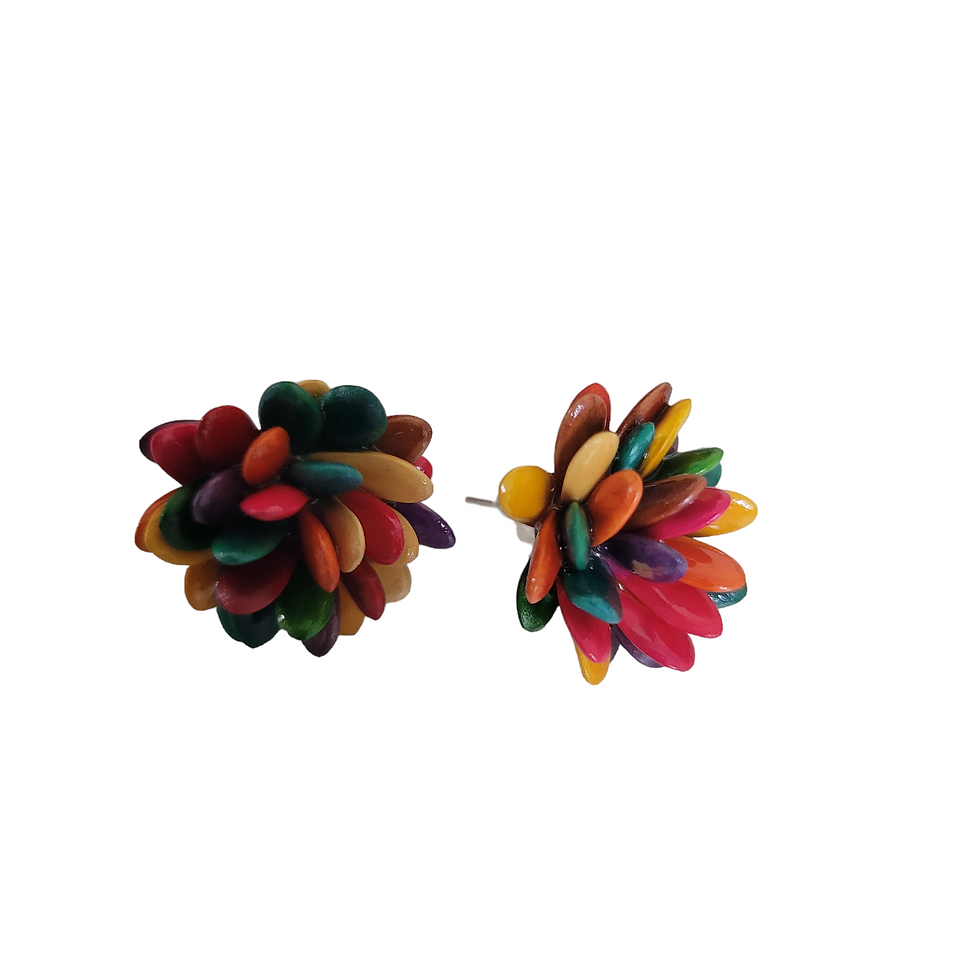 Thumbnail: Melon seeds flower post earrings 