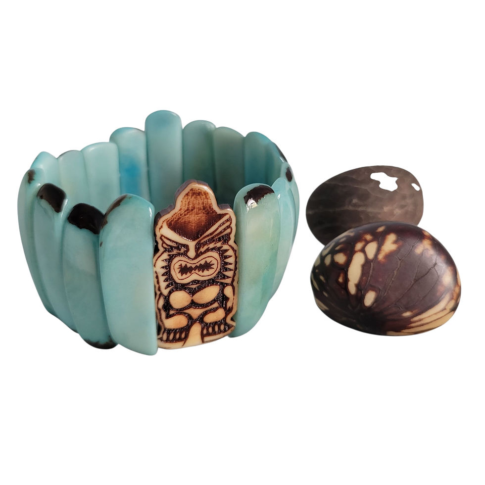 Thumbnail: Big Tiki Gods tagua nuts rustic bracelets