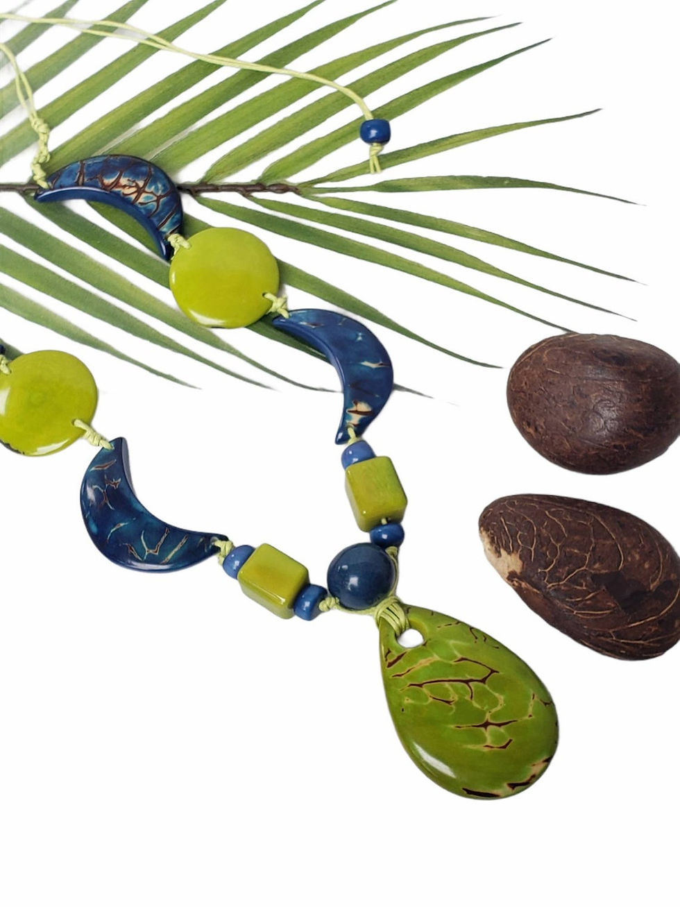 Thumbnail: Tagua pendant  bohemian necklace many colors