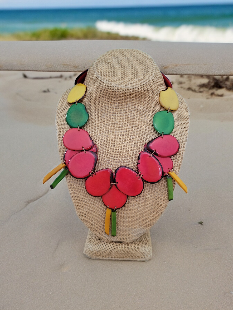 Thumbnail: Hibiscus flower tagua nut necklace by Allie