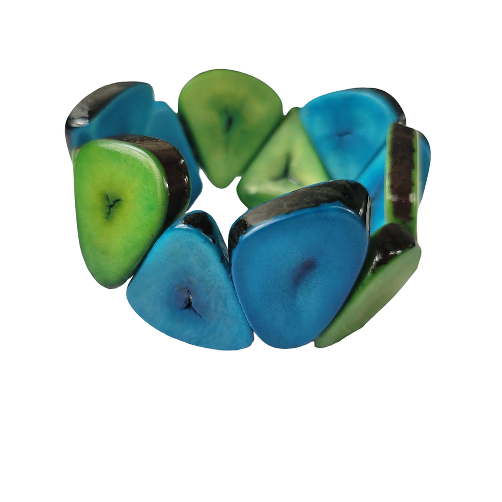 Thumbnail: Tagua cores plantain shaped bracelet/Ecofriendly wooden bracelet