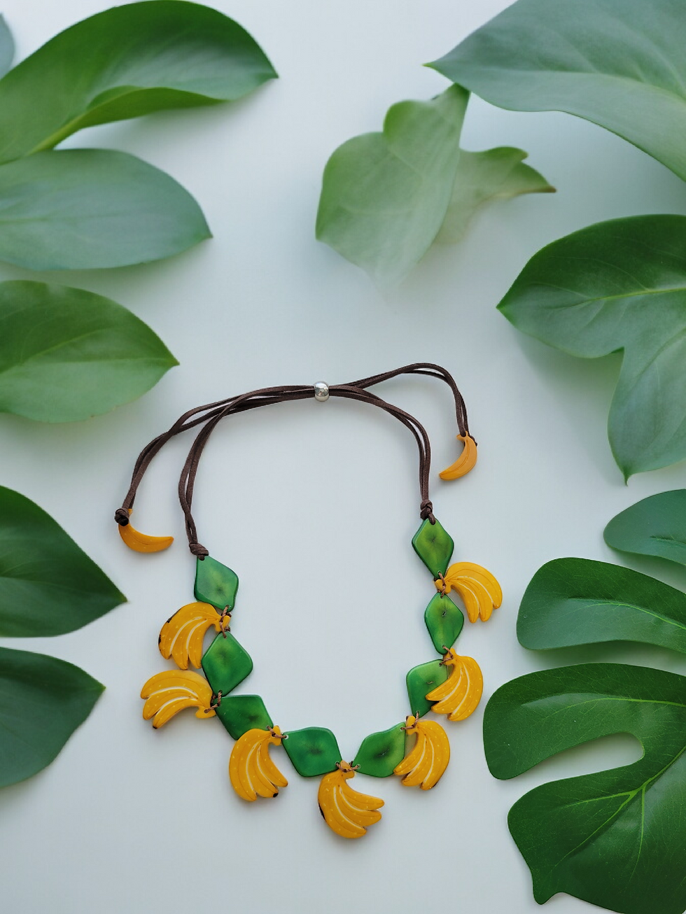 Thumbnail: Bonita banana tagua necklace botanical design Ecuador inspired