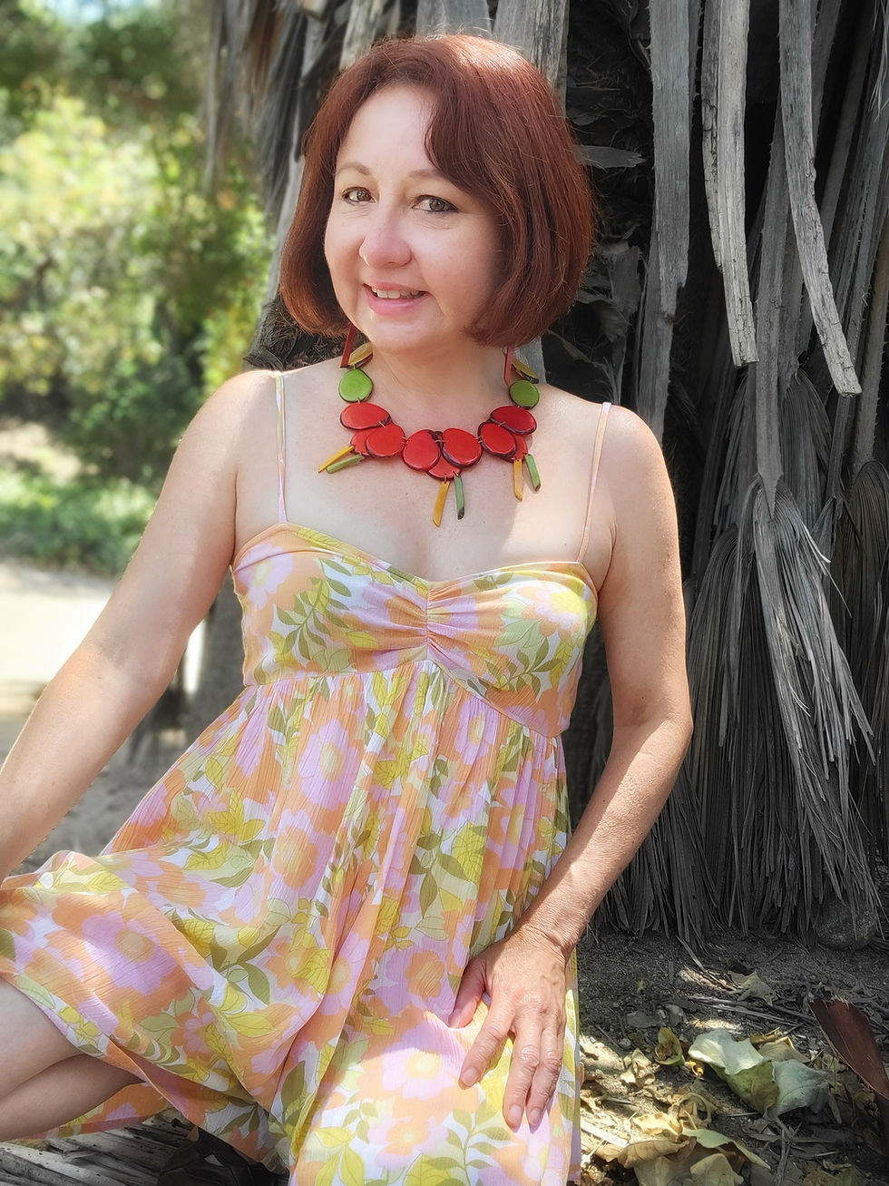 Thumbnail: Hibiscus flower tagua nut necklace by Allie