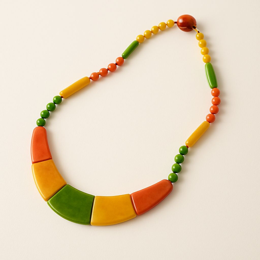 Color block Florida oranges necklace