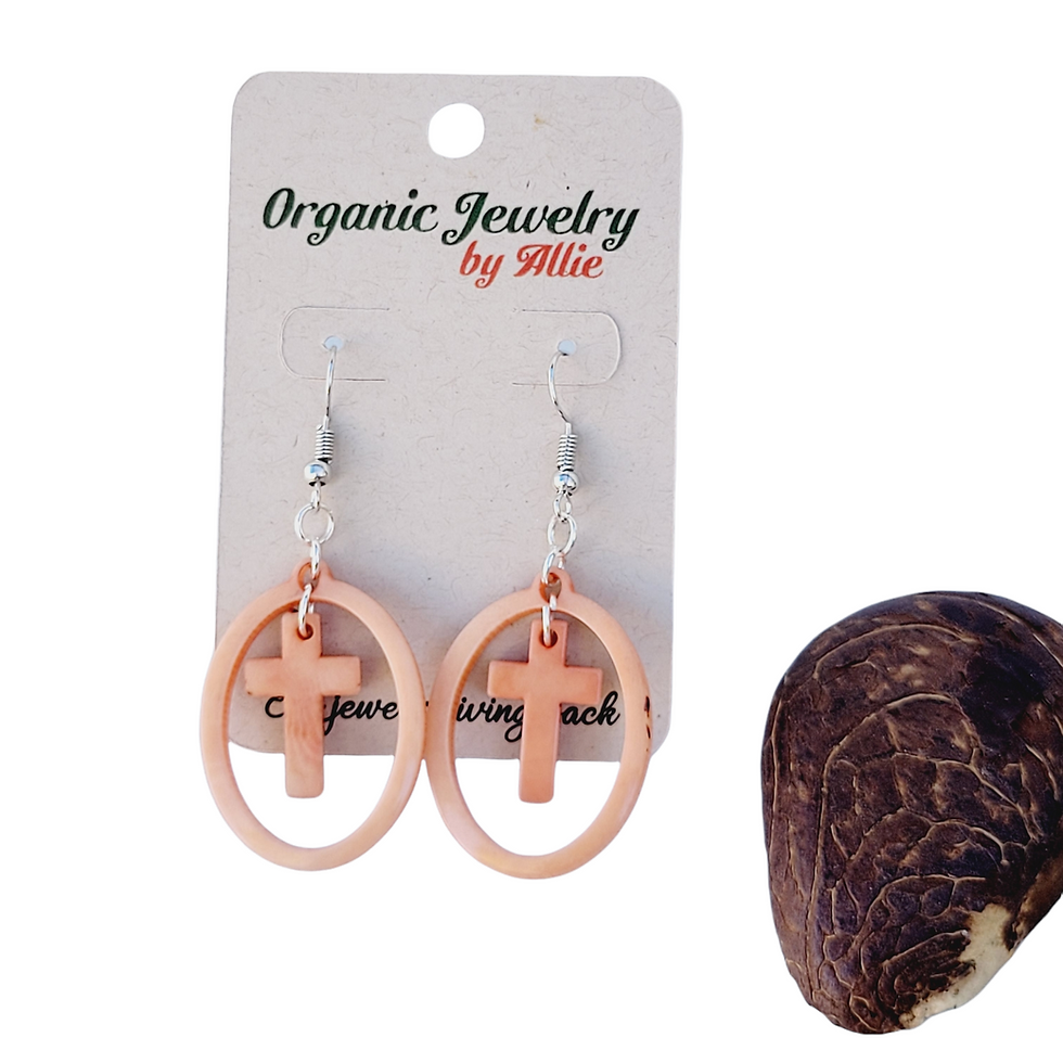 Thumbnail: Cross Earrings dangle hoops /Religious jewelry
