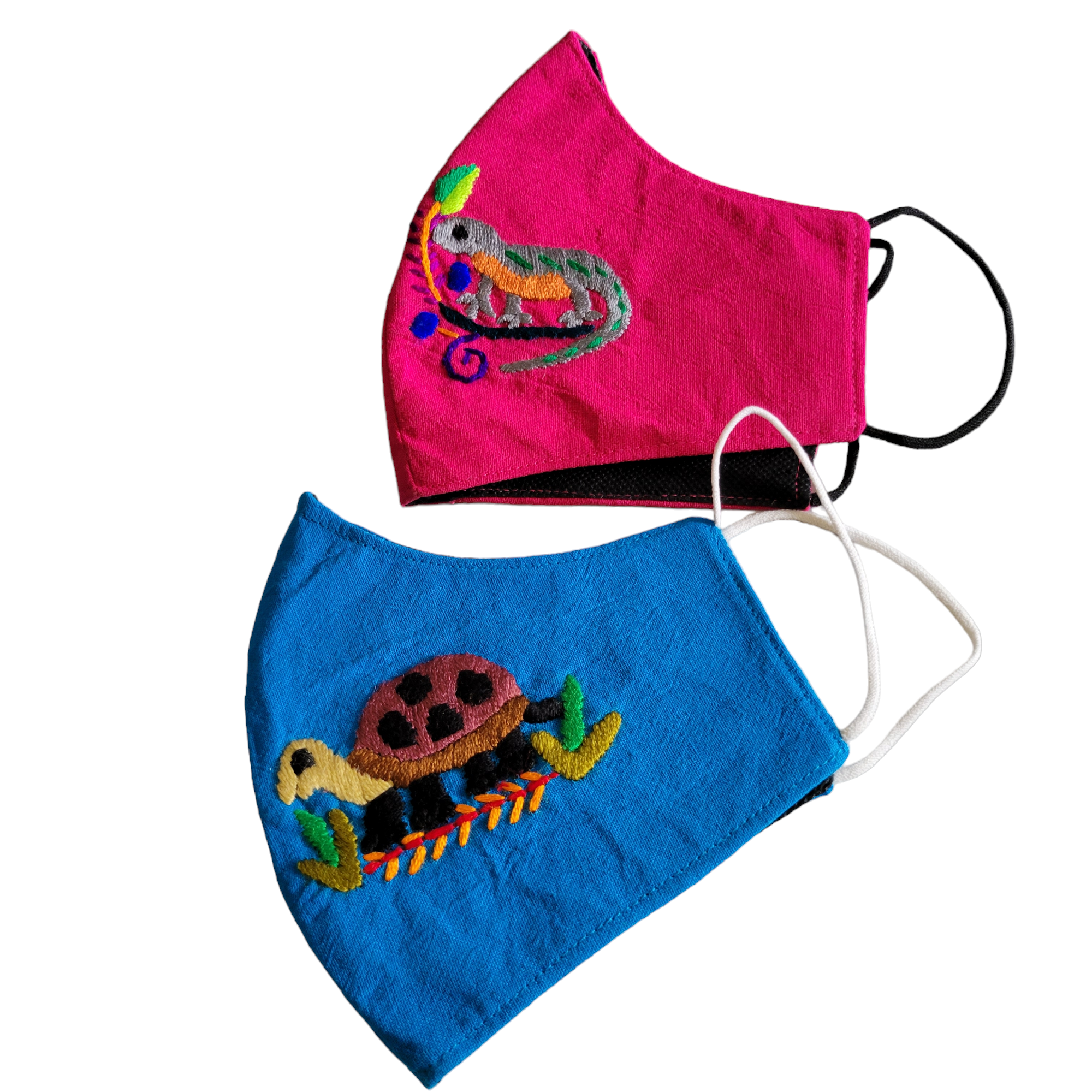 Reptils bundle of 2 Guatemalan face mask with filter lining  inside