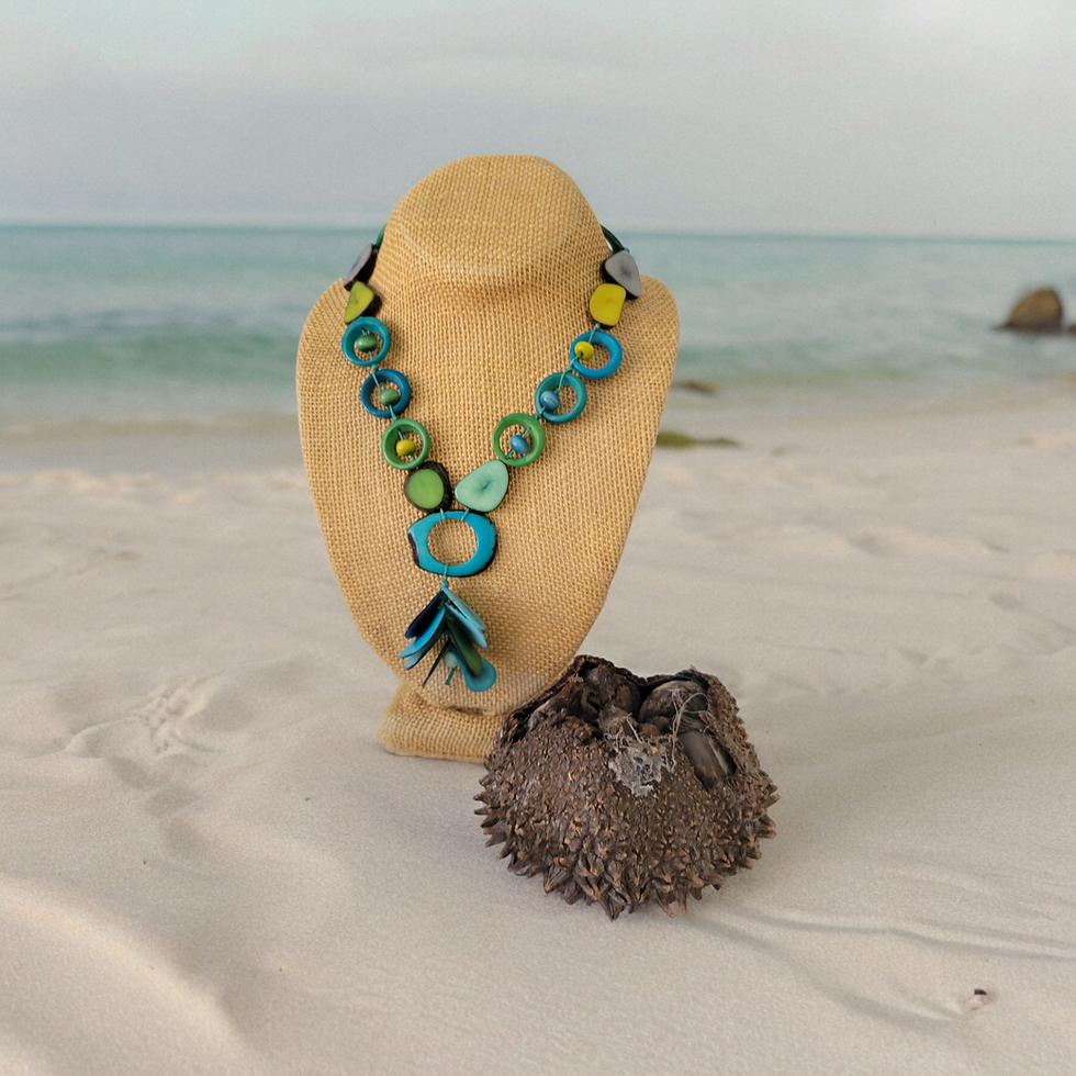 Thumbnail: Cali  tagua nut long necklace
