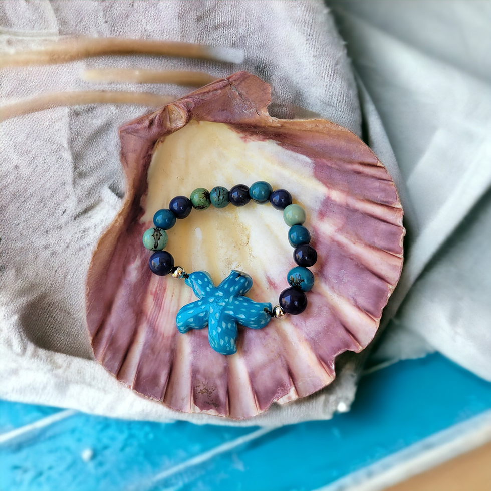 Thumbnail: Sea star mermaid jewelry Tagua bracelet