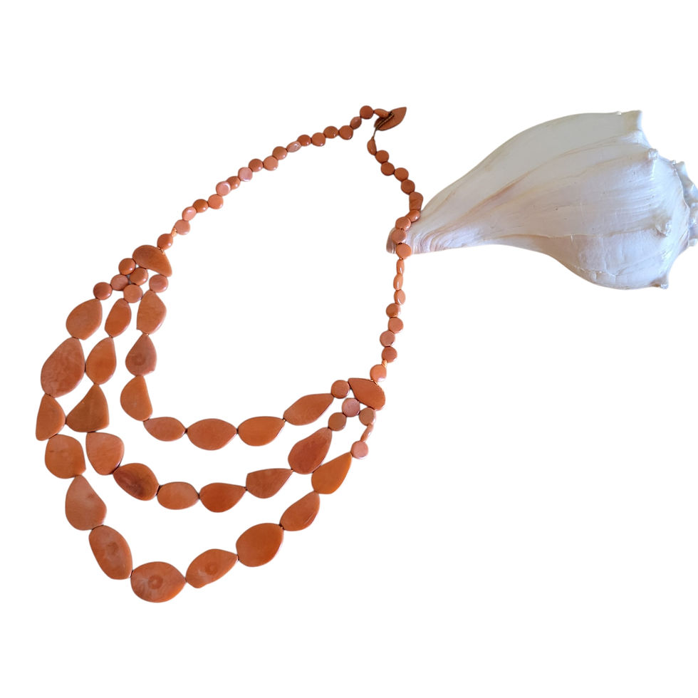 Thumbnail: Reborn tagua layered reclaimed necklace