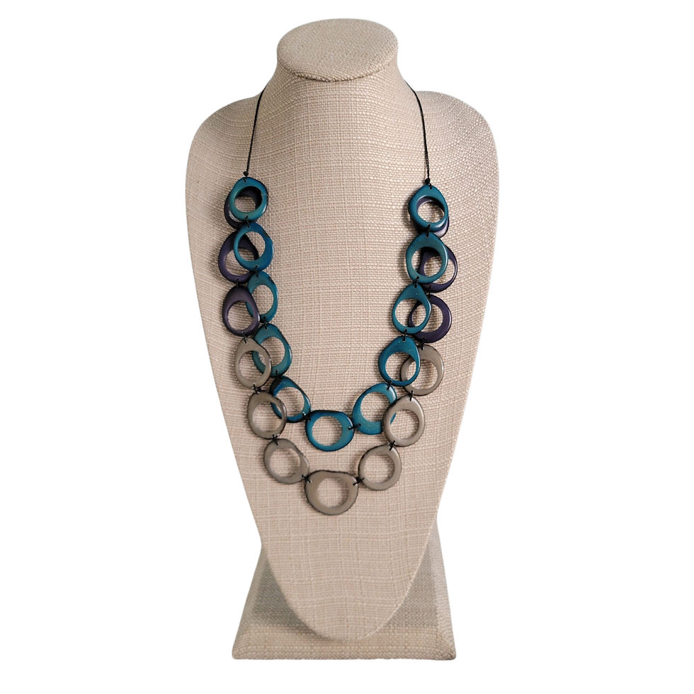 Thumbnail: Into the blues calamari long tagua necklace
