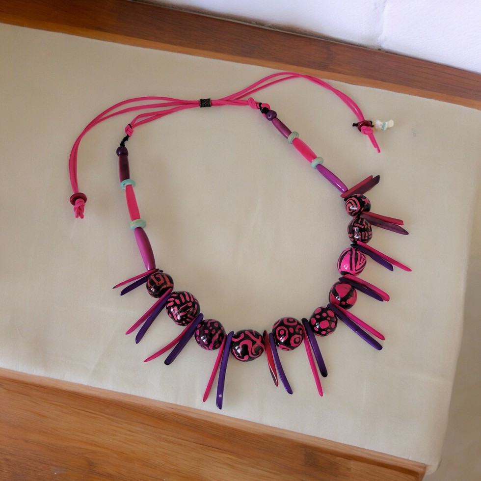 Thumbnail: Lost tribe Yamonani tagua spears tribal necklace