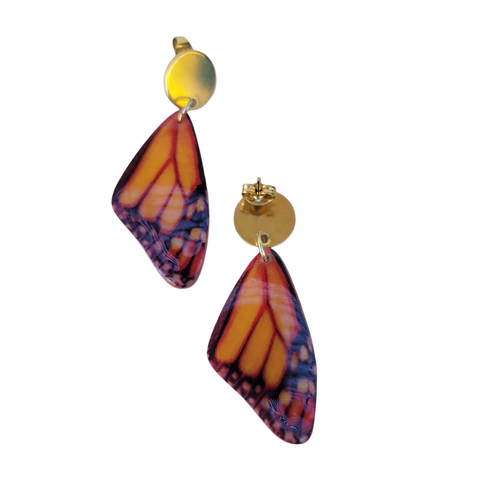 Butterfly wings tagua and resin earrings