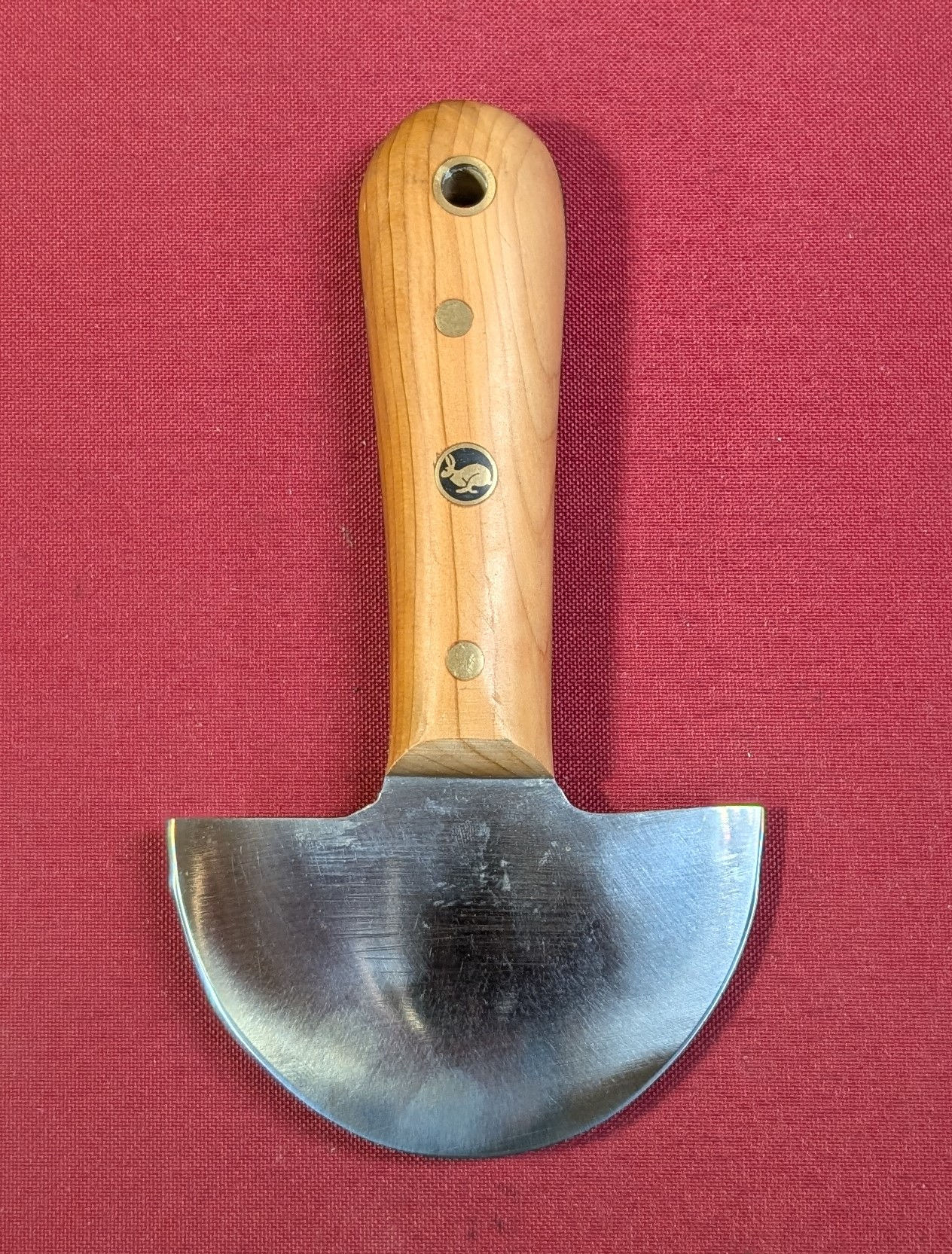 Small Glover's Half Moon knife with Yew handle