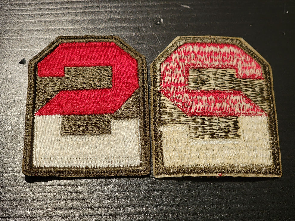 Thumbnail: Original WW2 US Army 2nd Second Army Patch Olive 708