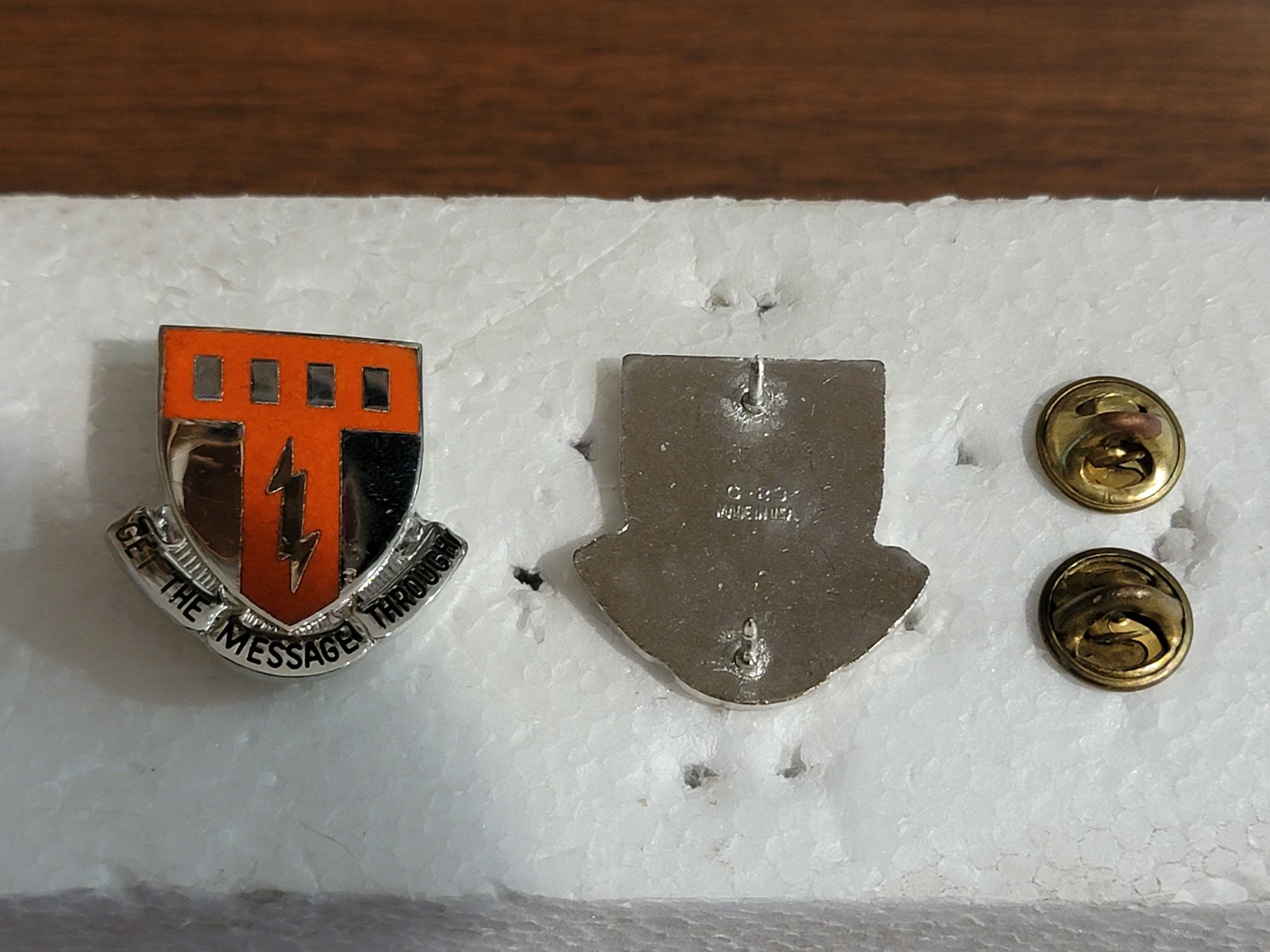 Original US Army 249th Signals Battalion Distinctive Insignia DI DUI Pair 1199