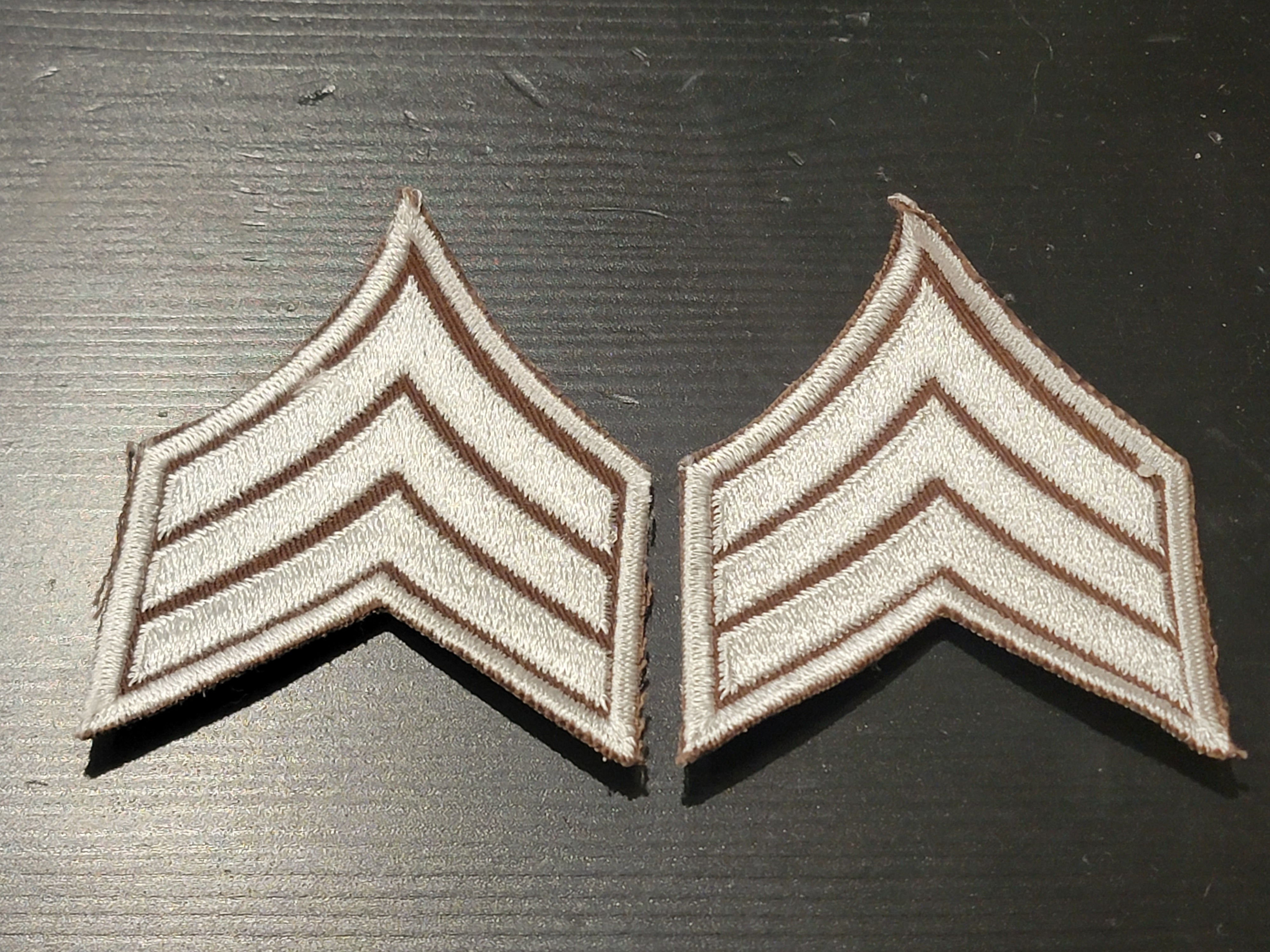 Police Brown and White Chevron Three Bar Sergeant Rank 771