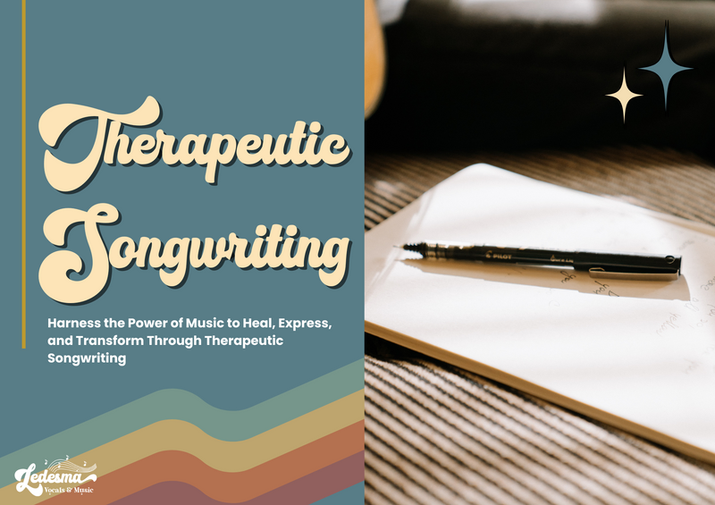 Therapeutic songwriting: a creative process where individuals use writing and composing music as a way to explore emotions, process experiences, and promote mental well-being. This practice blends self-expression with healing, offering a safe outlet to navigate complex feelings and foster personal growth.