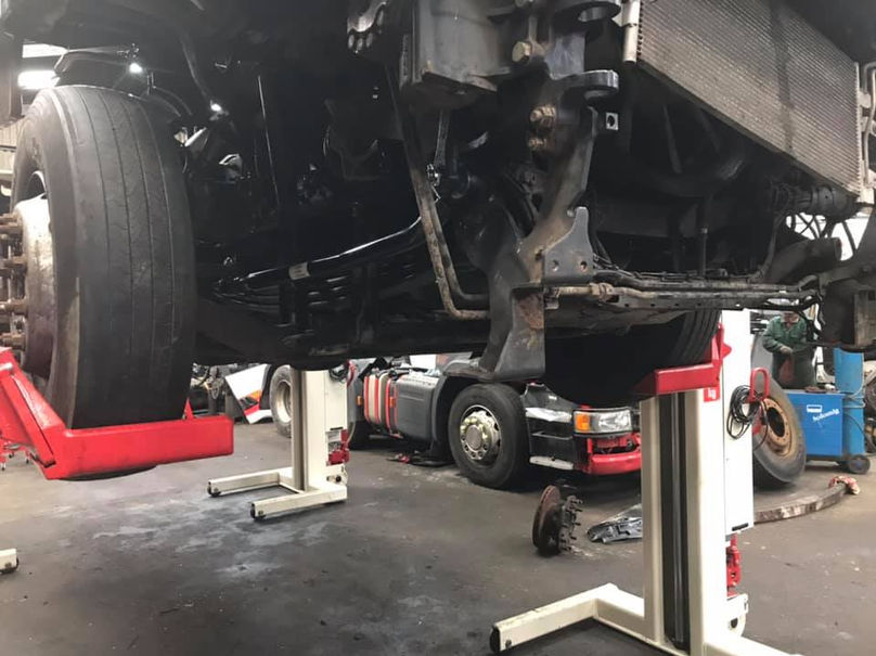 Parts repairs on a truck