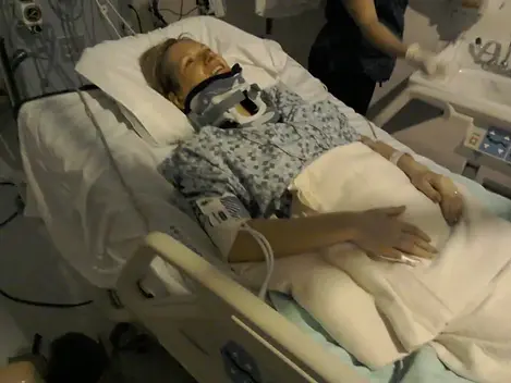 woman in hospital bed