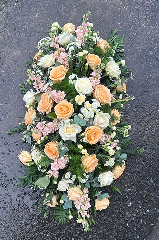 cream roses and foliage