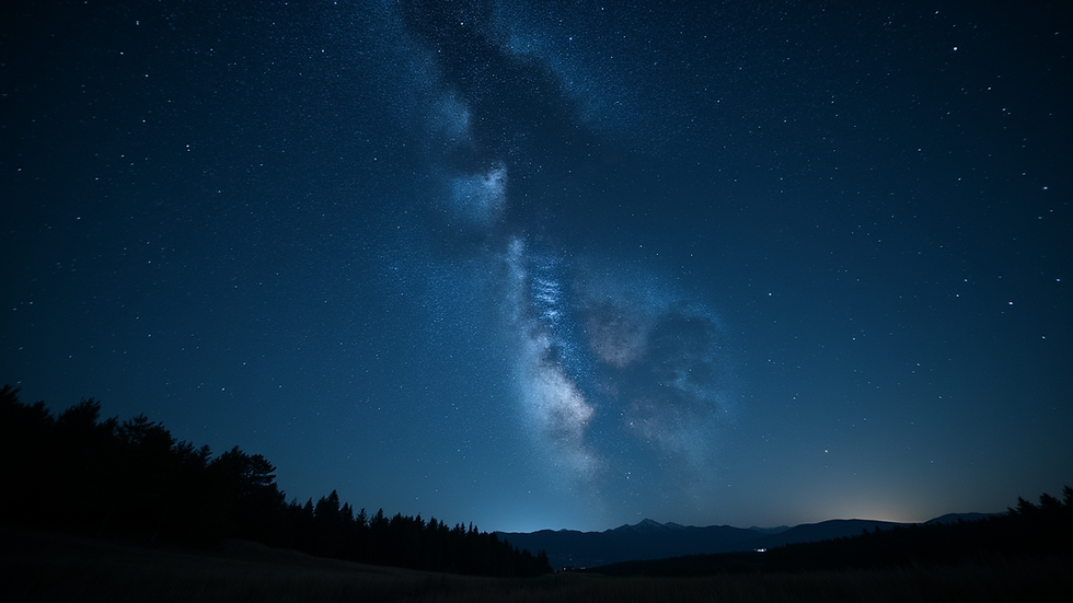 Wide angle view of a starry night sky
