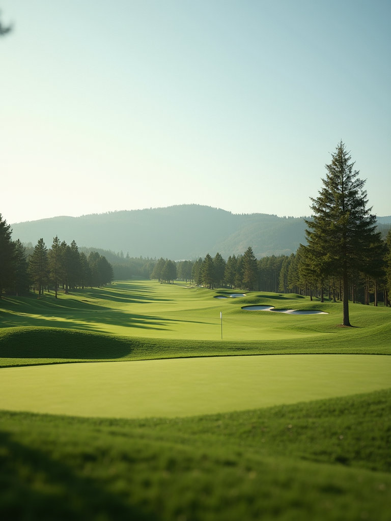 Scenic landscape of a professional golf resort course