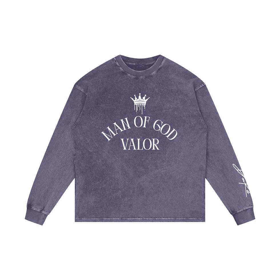 Thumbnail: "Man Of God" Acid Wash Oversize Long Sleeve T-Shirt