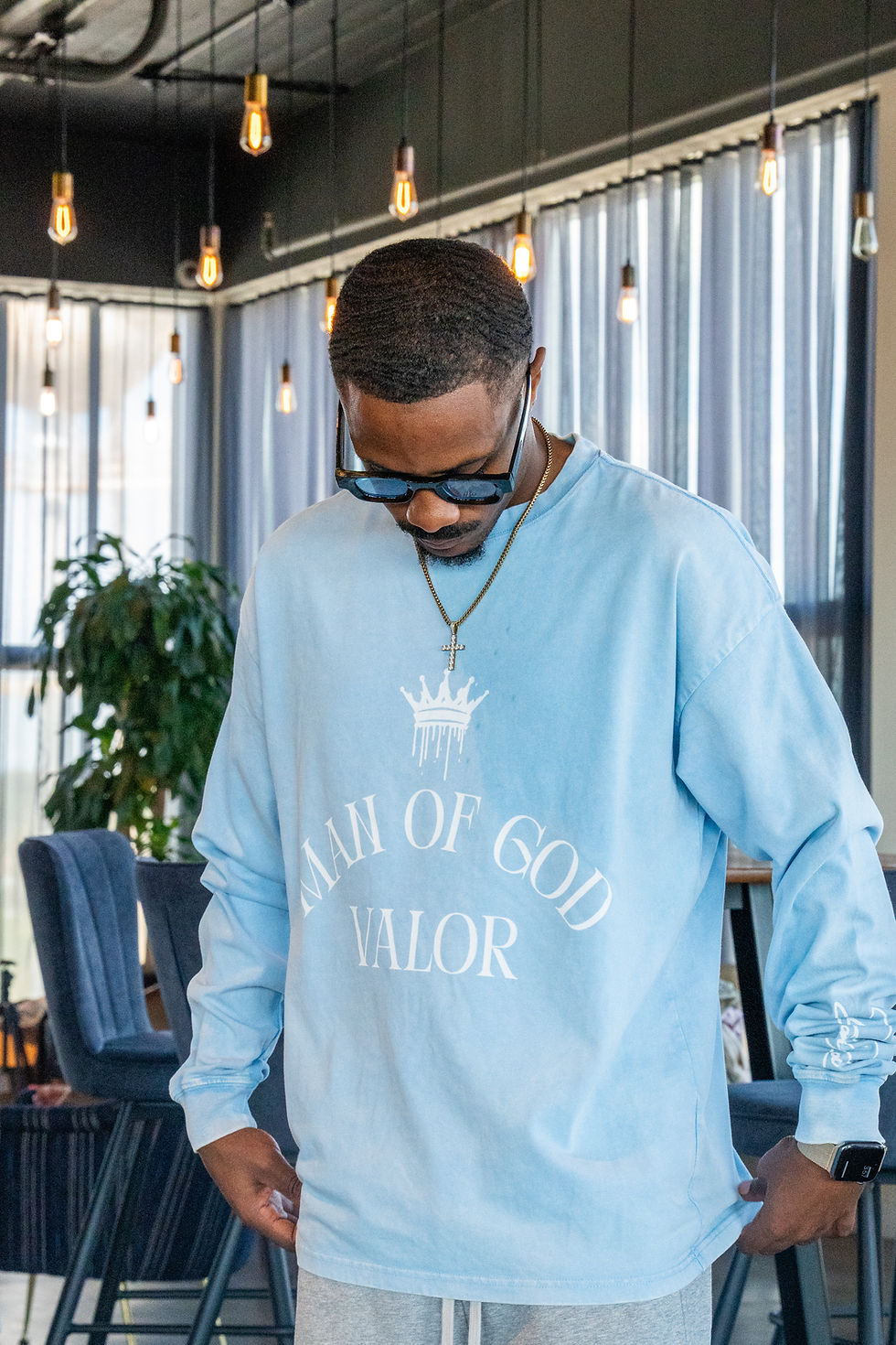 Thumbnail: "Man Of God" Acid Wash Oversize Long Sleeve T-Shirt