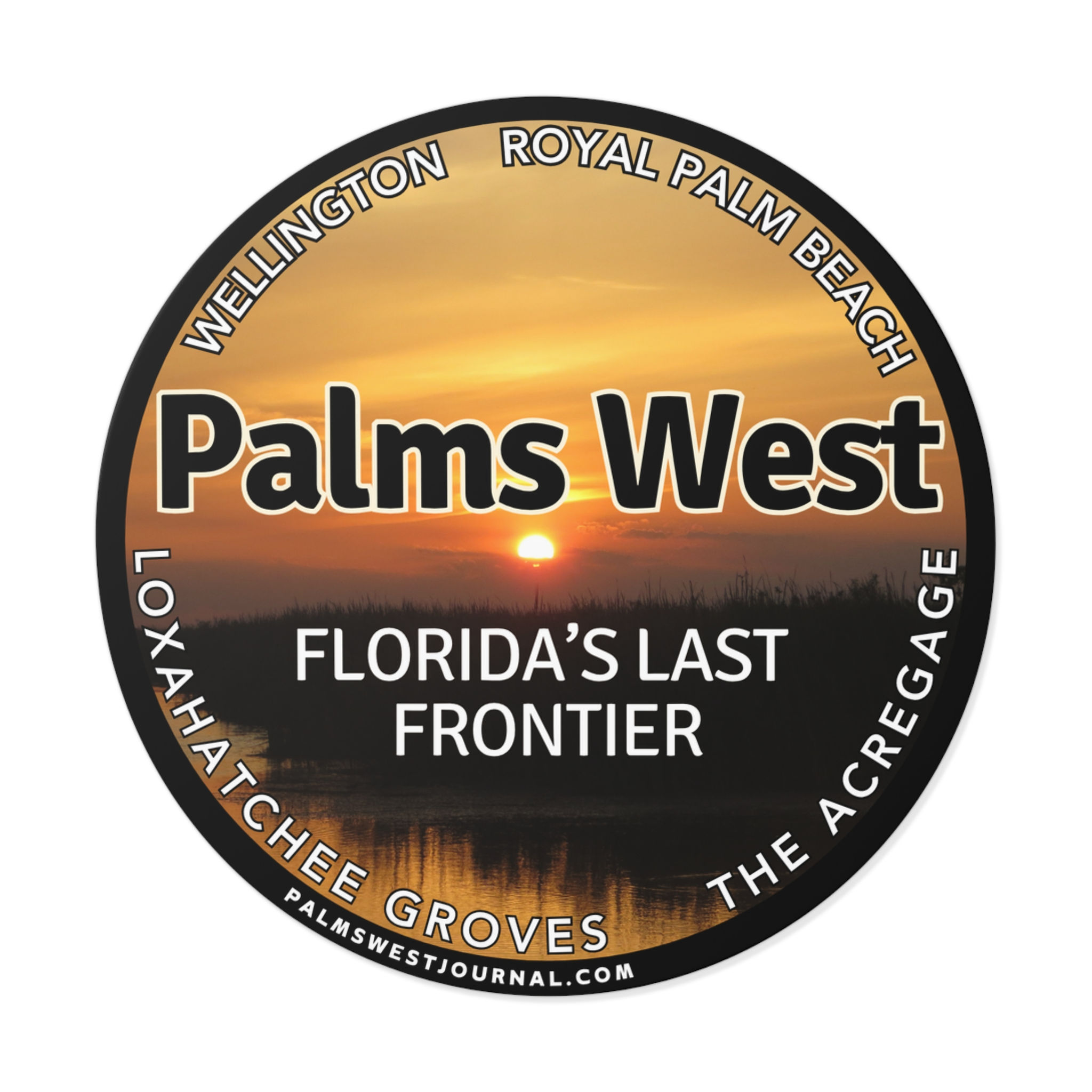 Palms West Last Frontier Round Vinyl Stickers
