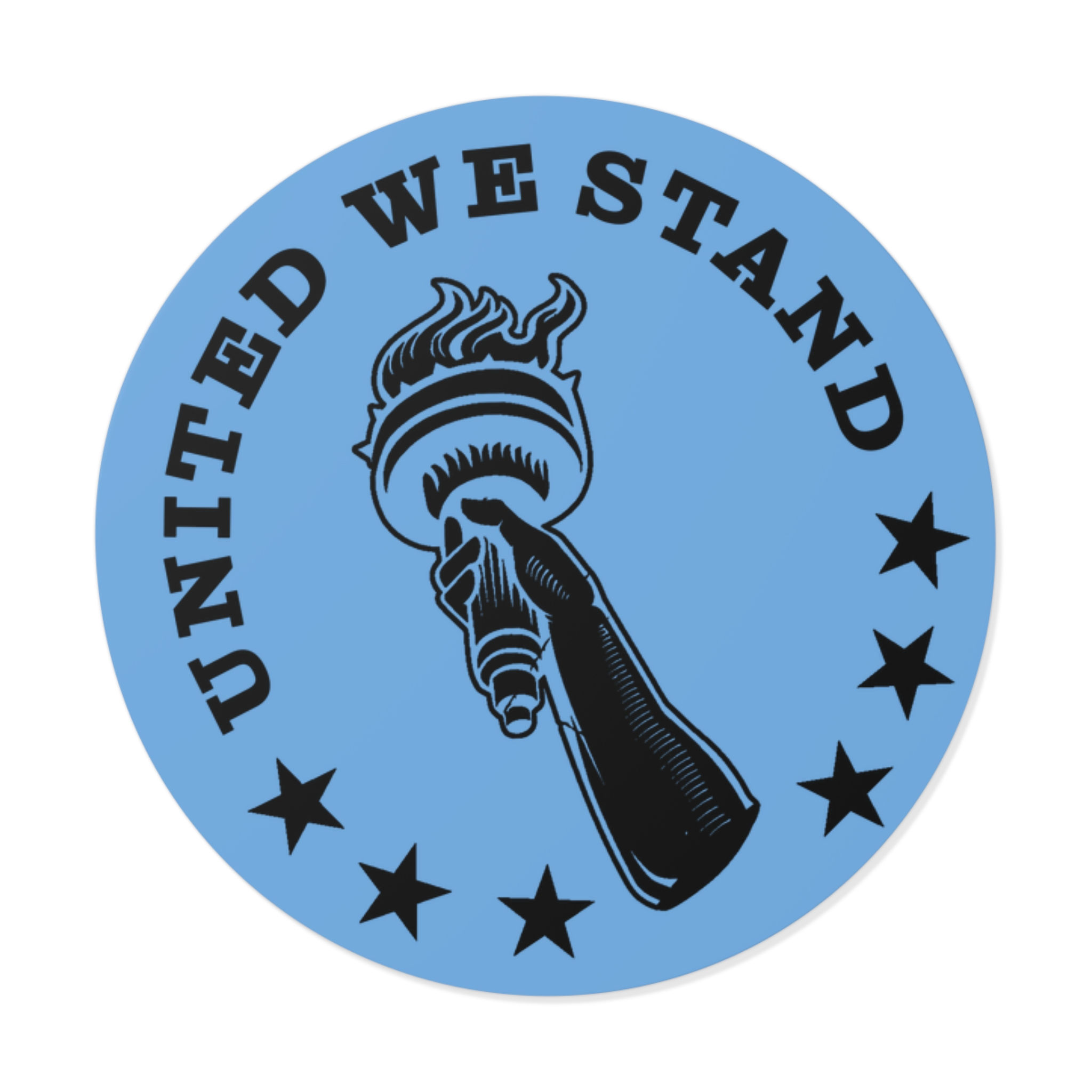 Torch of Freedom Blue Vinyl Sticker