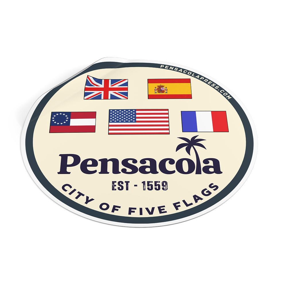 Thumbnail: Pensacola Five Flags Round Vinyl Sticker