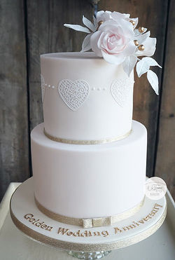 Golden Wedding Anniversary Cake
