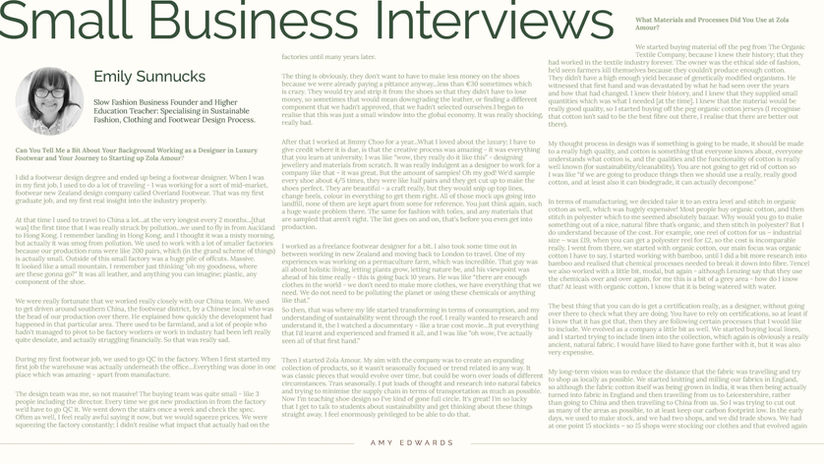 Interview with Emily Sunnucks