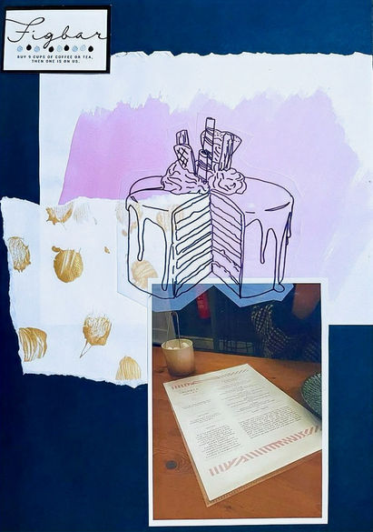 The design process for a menu that I designed for a cake shop in Norwich