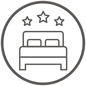 A bed with 3 stars above it - our homes are beautifully decorated