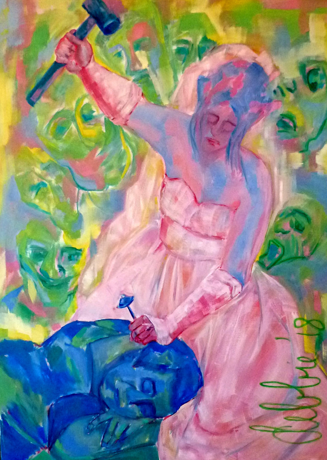 Debbie Nijland - Abandoned Bride V - Yes, I Do Part 2 - 2018 - 170 x 120 cm - oil on linen (P050)