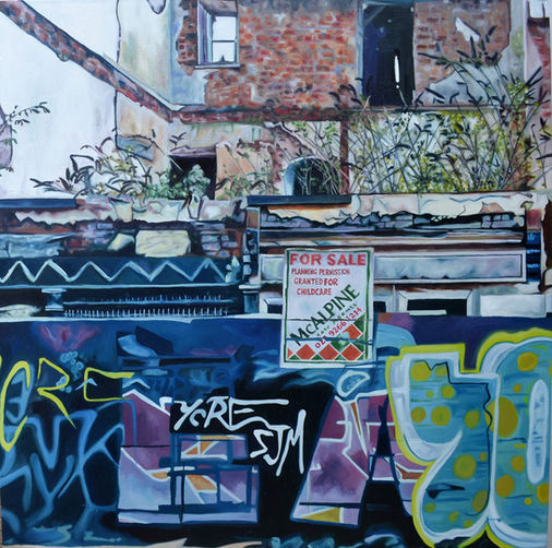 Montgomery's painting by Sarah McWilliams part of the Dealing with Debris exhibition at R-Space Gallery.