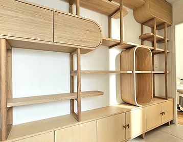 Mobilier contemporain sur mesure conçu et fabriqué par Atelier Atemporel à Nantes