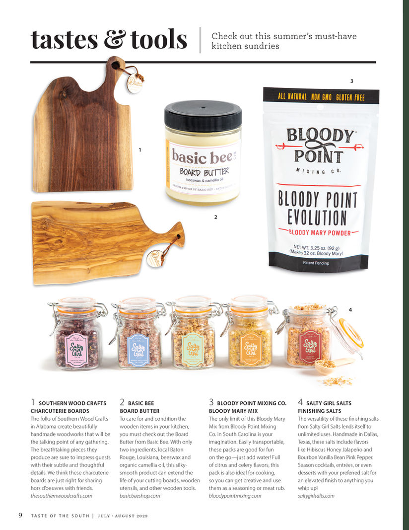 Editorial coverage in Taste of the South magazine