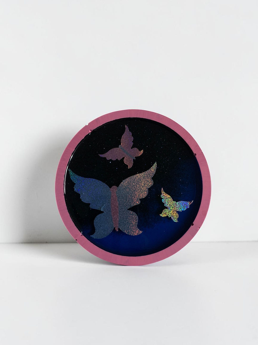 Custom Resin Jewelry Holder - Shimmering Butterflies
