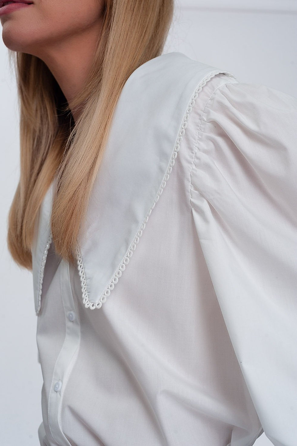 Miniature : Chemise à col oversize en blanc