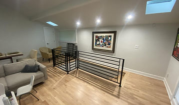 Custom built handrail for inside of a home made by KC Weld & Fab