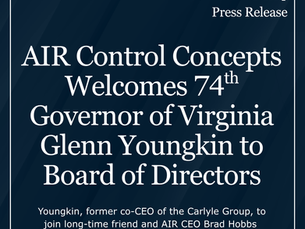 AIR Control Concepts Welcomes 74th Governor of Virginia Glenn Youngkin to Board of Directors