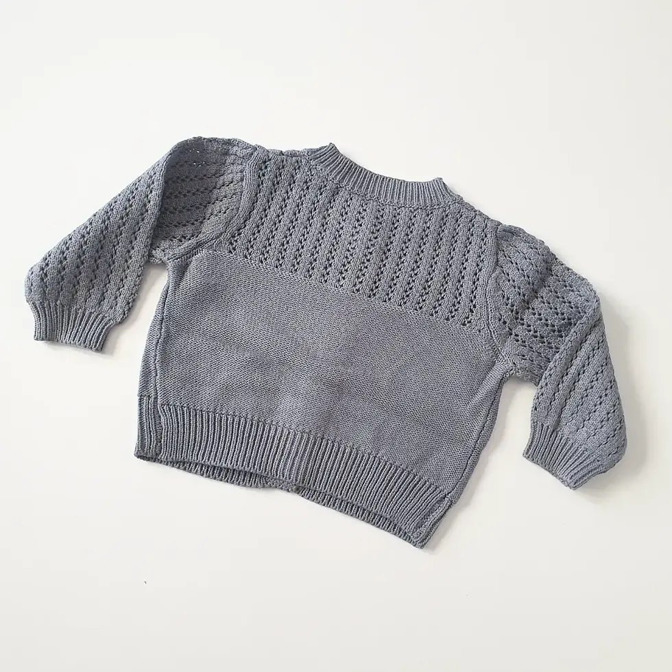 Thumbnail: Toottoot Baby Dusty Grey Knitted Cardigan
