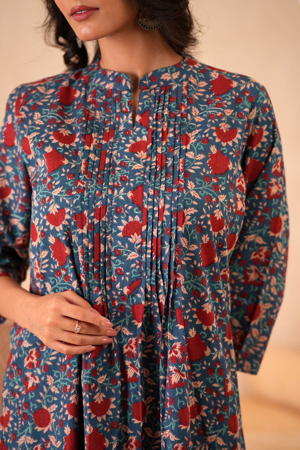 Indigo Garden Cotton Kurta
