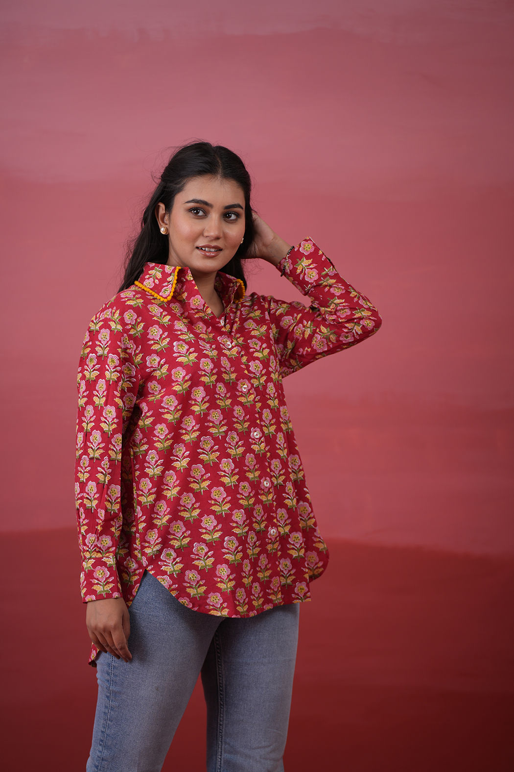 Peppy Scarlet Cotton Shirt